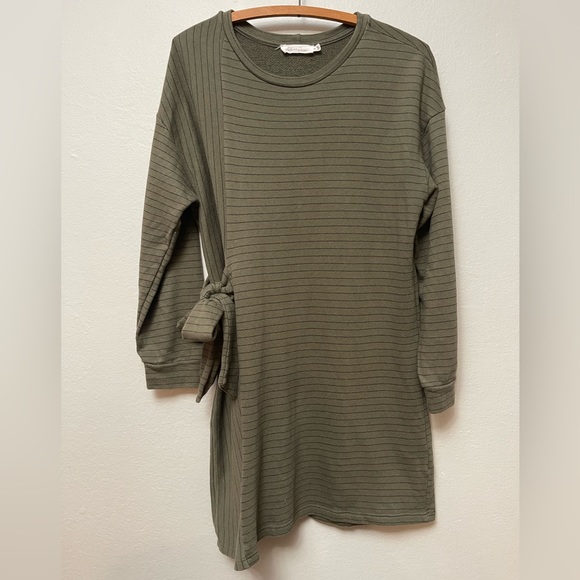 All in Favor Stripe Side Tie Dress, Sz M - Picture 2 of 8